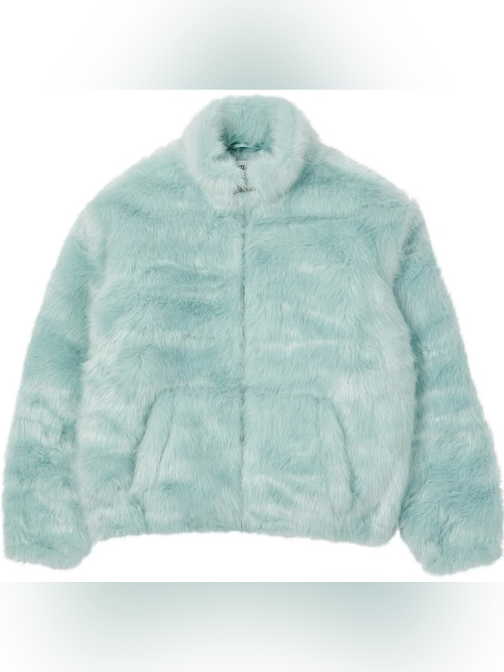 PALACE Icey Blue Faux Fur Zip Jacket Coat